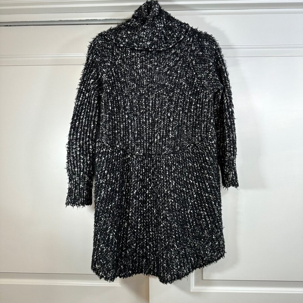 XOXO Black & White Open Drape Front Cocoon Cardigan Medium - Picture 3 of 11